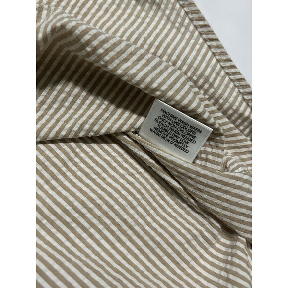 Cremieux Classics Men’s Seersucker Button-Down Shirt Size M Beige Stripped - Picture 8 of 11